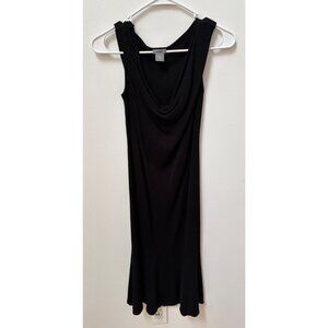 Ann Taylor Black Sleeveless Cowl Neck Midi Dress Size M